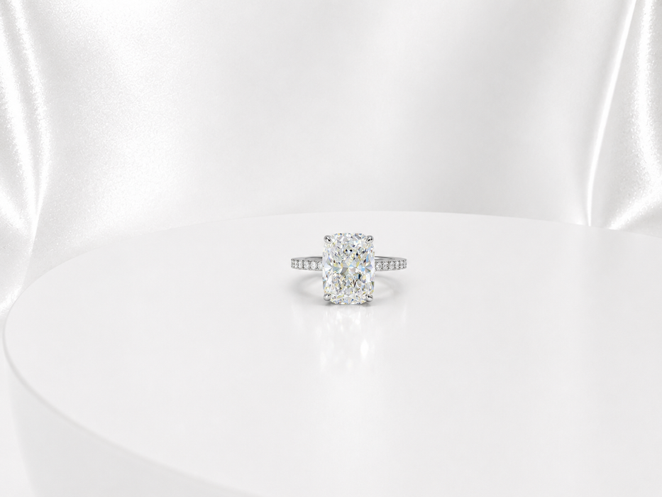 3.35Ct Cushion Cut Diamond Engagement Ring