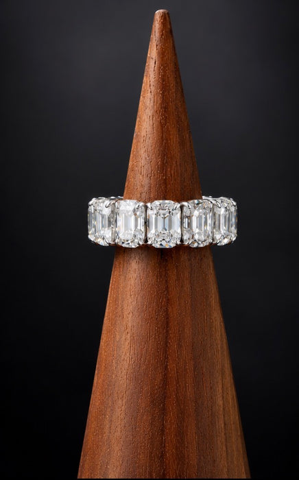 12.83CTW Old Mine Cushion Cut Eternity Band