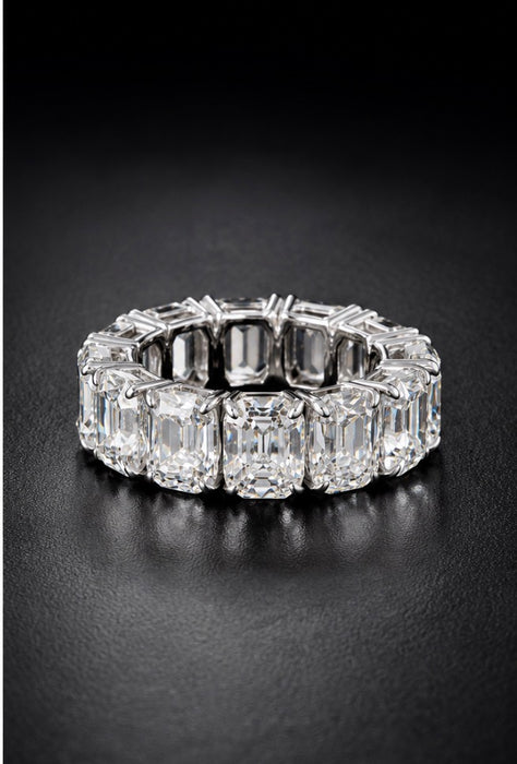 12.83CTW Old Mine Cushion Cut Eternity Band