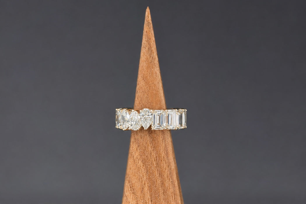 Emerald and Pear Diamond Eternity Band