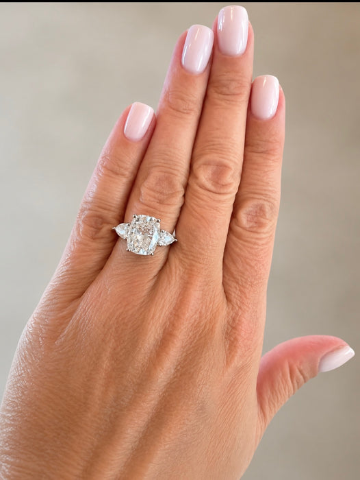 5.08 Elongated Cushion Cut Diamond Ring