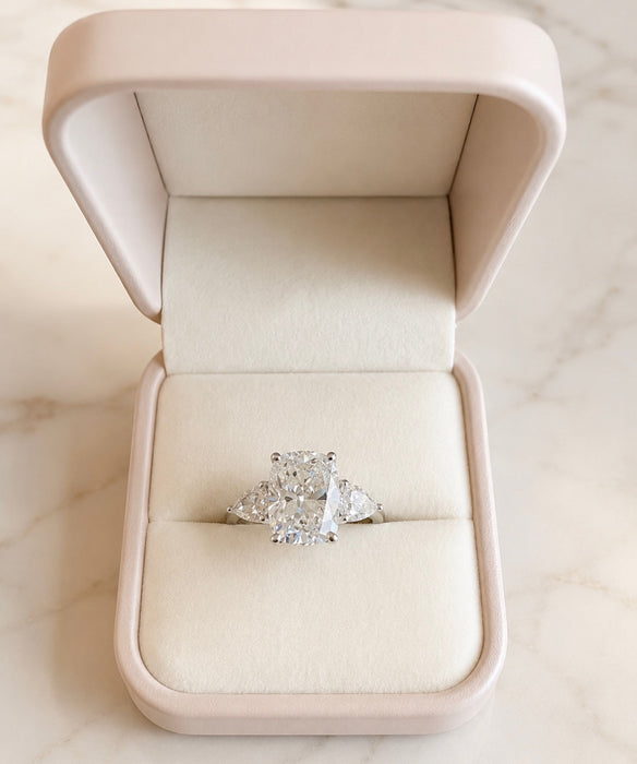 5.08 Elongated Cushion Cut Diamond Ring