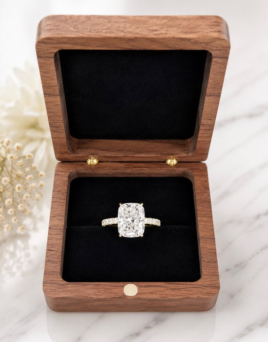 3.54CTW Elongated Cushion Cut Diamond Ring