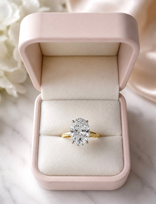 3.81 Oval Brilliant diamond engagement ring