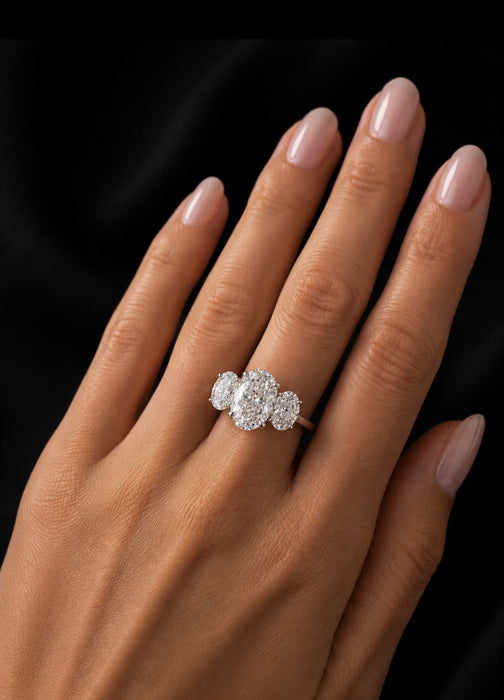 5.19ctw 3- Stone Oval Diamond Ring