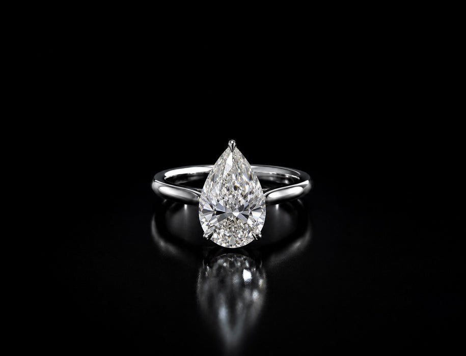3.56ctw Pear Shape Solitaire Diamond Ring