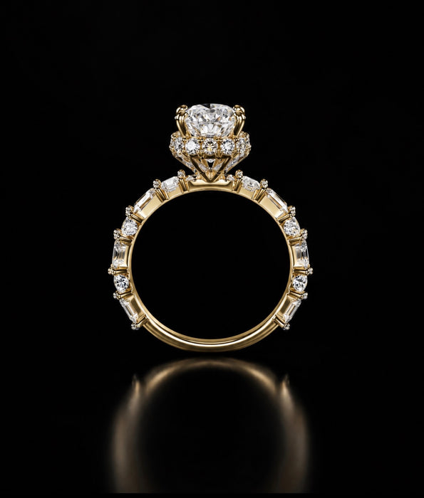 4.06ctw Oval Brilliant Diamond  Ring