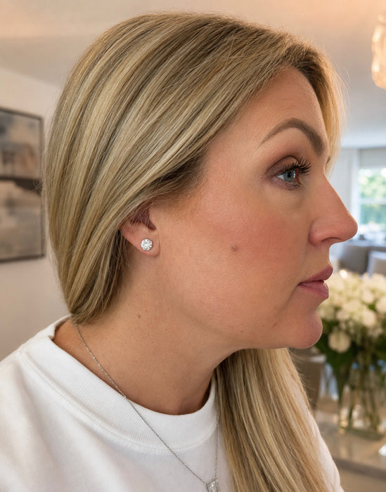 3CT Round Brilliant Diamond Studs