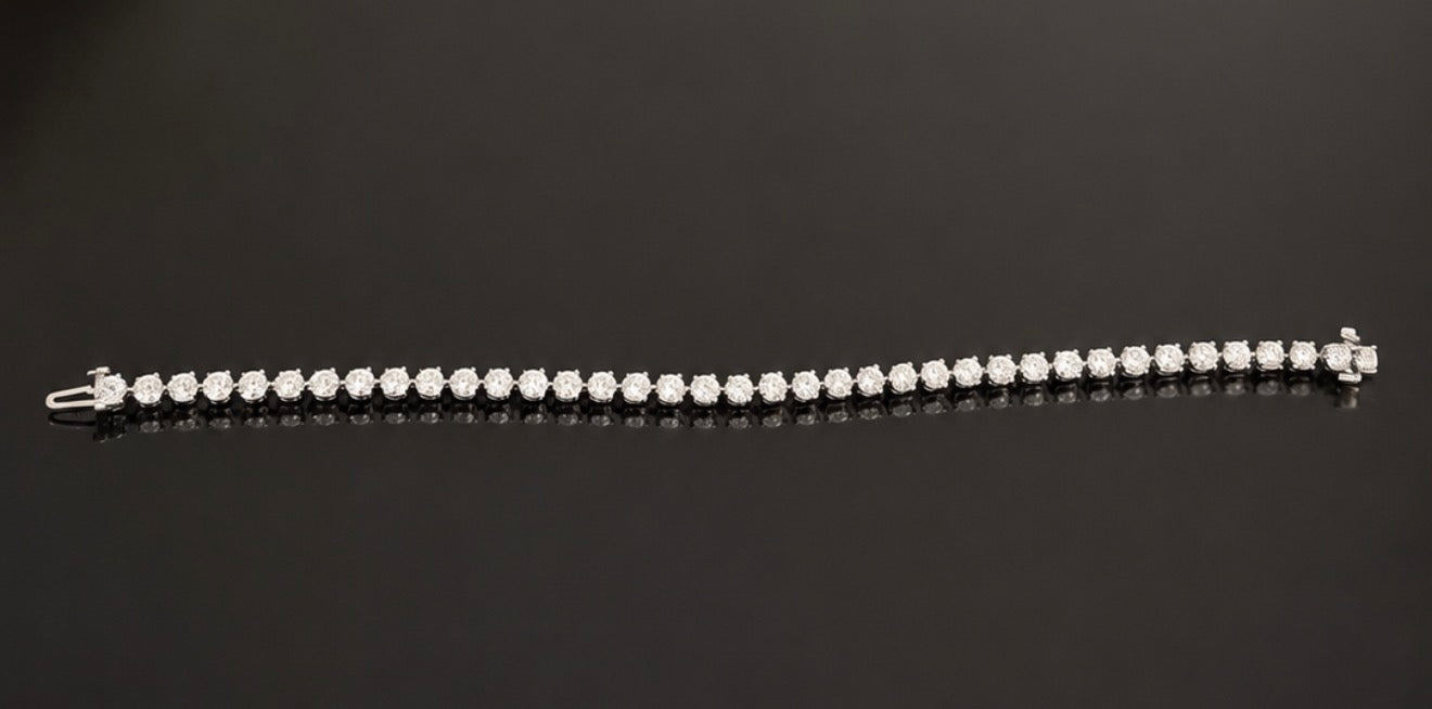 8.84 CTW Round Brilliant Diamond Tennis Bracelet