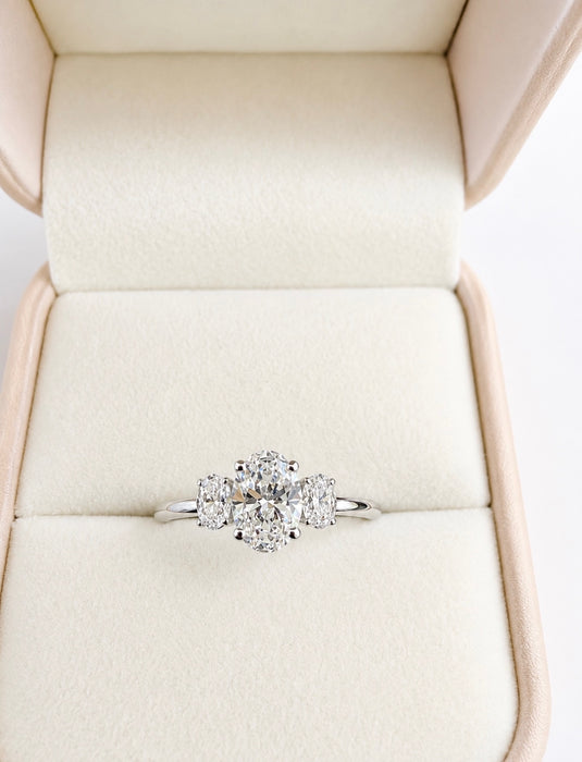 1.56CTW Oval Three Stone Diamond Ring