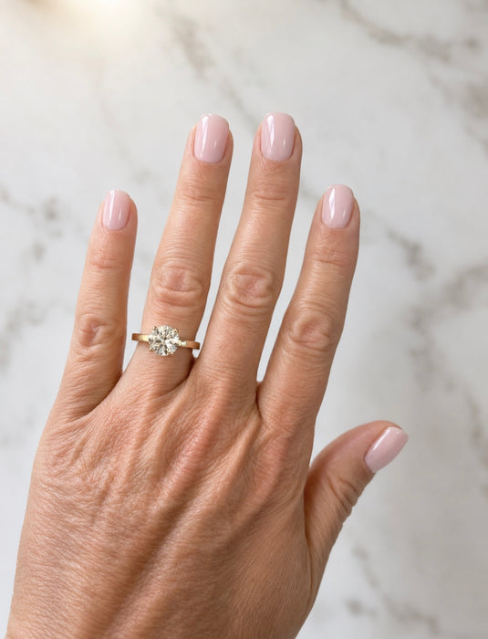 2.13CTW Round Brilliant Diamond Ring with Hidden Halo