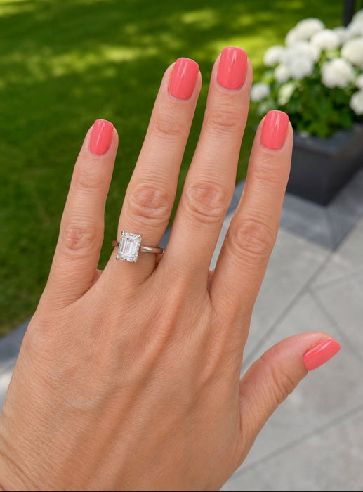 3.23ctw Emerald Cut Diamond Engagement Ring