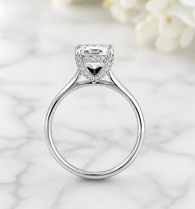 3.23ctw Emerald Cut Diamond Engagement Ring