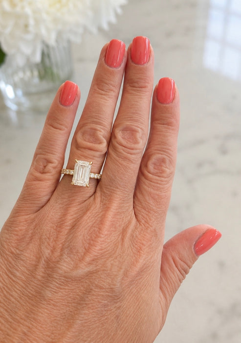 4.59ctw Emerald Cut Diamond Engagement Ring