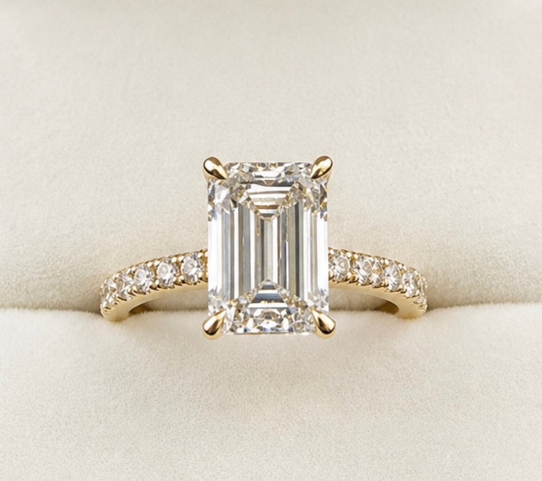 4.59ctw Emerald Cut Diamond Engagement Ring